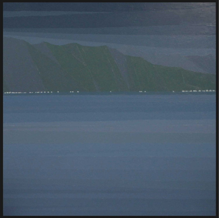 Triptyque Bonsoir, bonne nuit, acrylique sur panneau, 3 x 50 x 50 cm, 2017