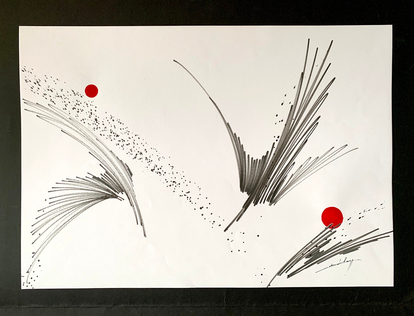 Ondes, point rouge, 2024, de Catherine de Saugy